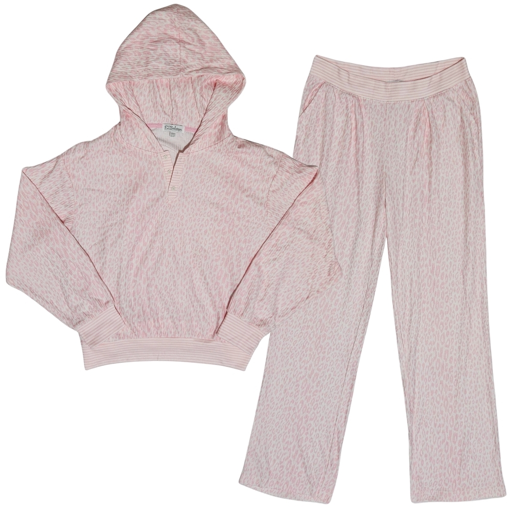 PJ Salvage Pajama Set Hooded Top/Pants Medium Blush Pink Loungewear NWT 💕